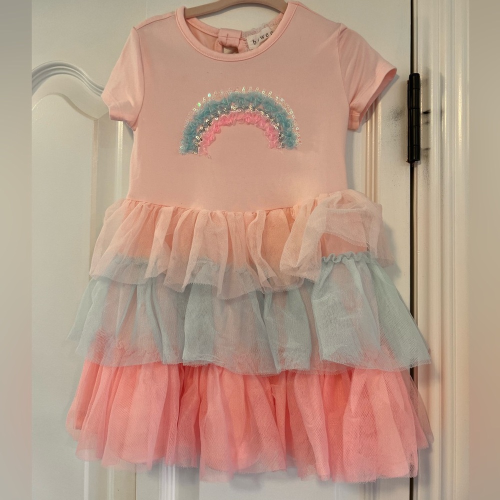 Adorable girls rainbow ruffle dress